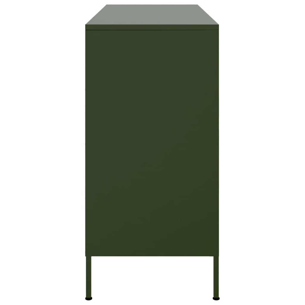 vidaXL Szafka, oliwkowa, 100,5x39x79 cm, stal