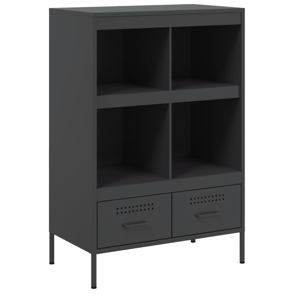 vidaXL Szafka, czarna, 68x39x101,5 cm, stal