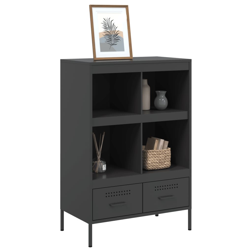 vidaXL Szafka, czarna, 68x39x101,5 cm, stal