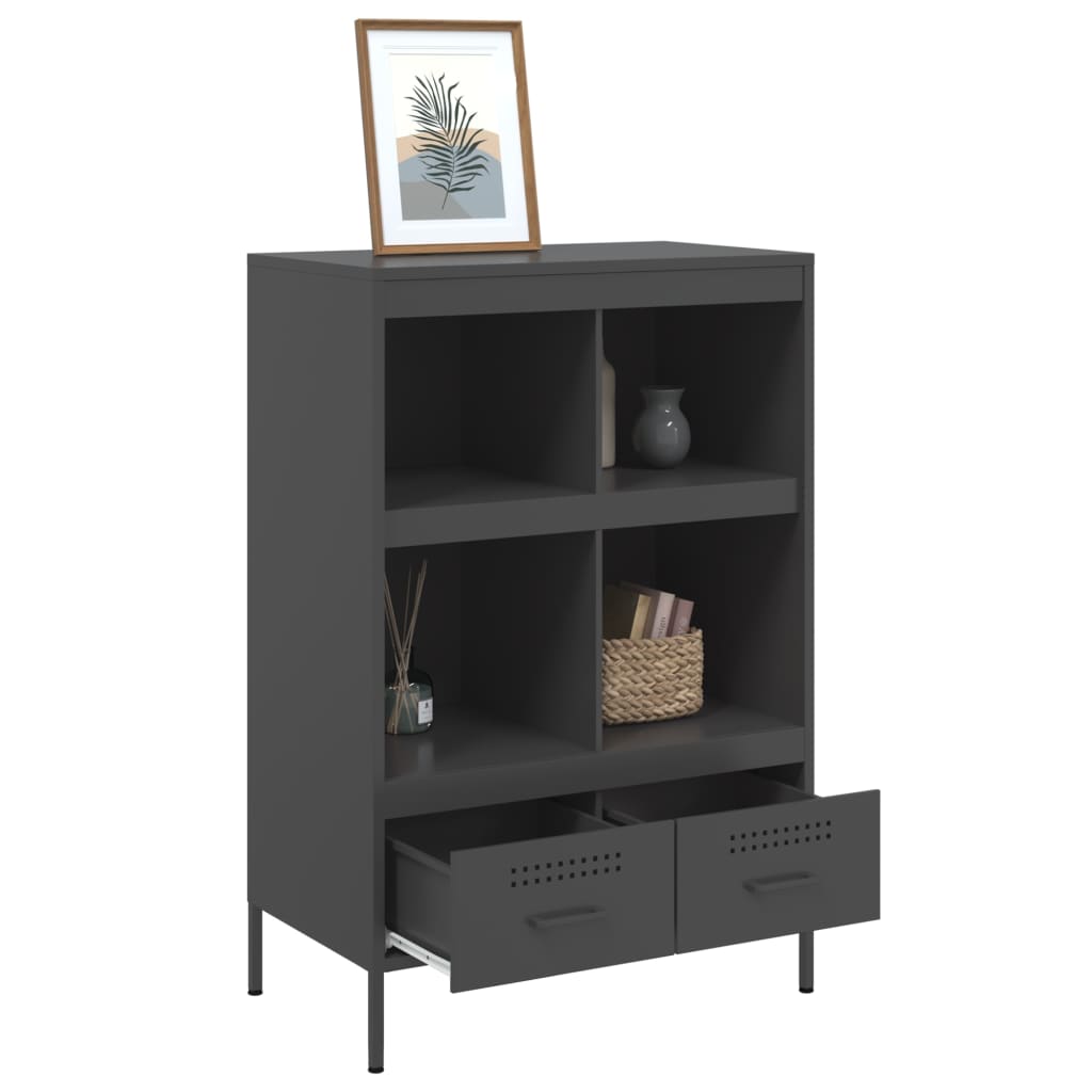 vidaXL Szafka, czarna, 68x39x101,5 cm, stal