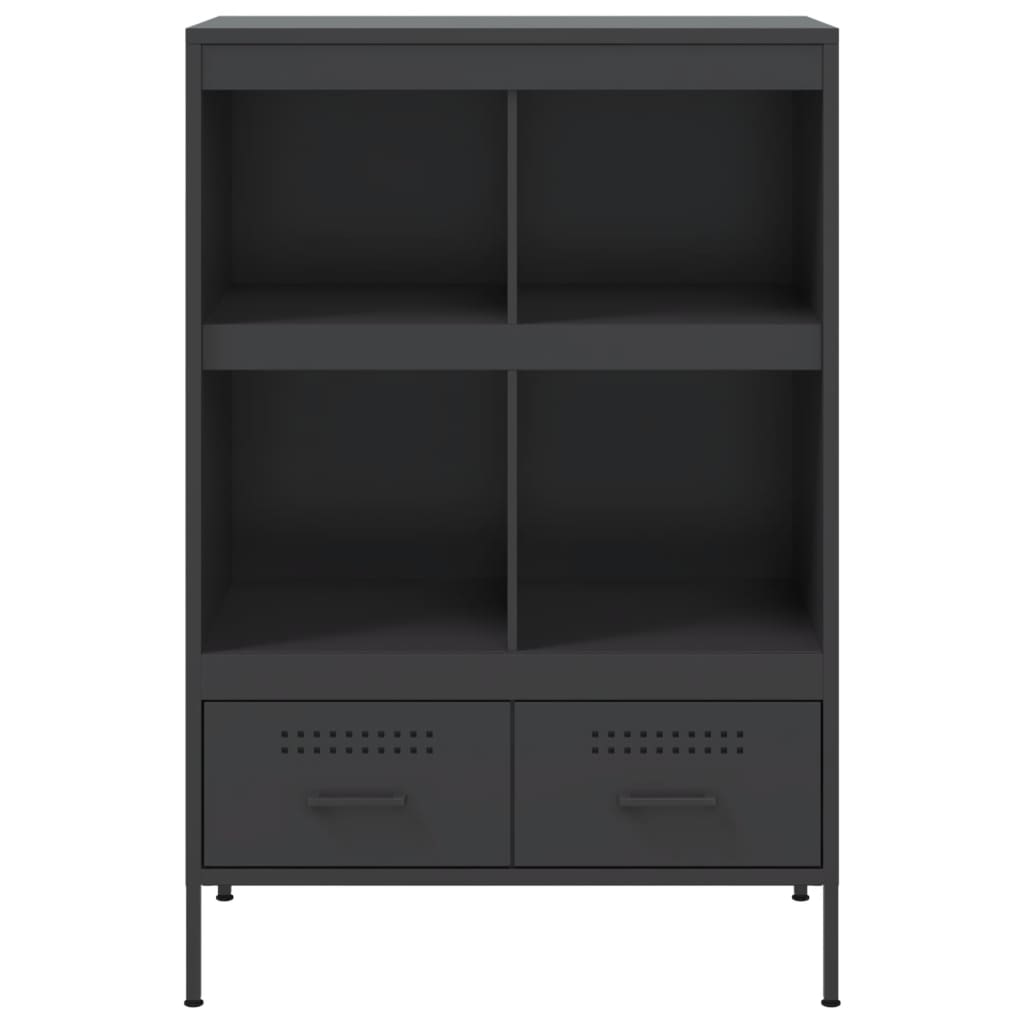 vidaXL Szafka, czarna, 68x39x101,5 cm, stal
