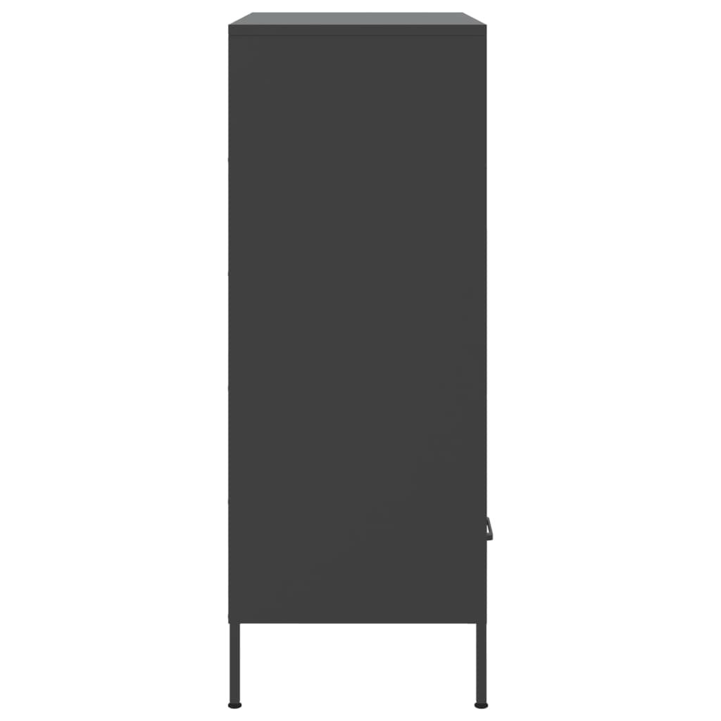 vidaXL Szafka, czarna, 68x39x101,5 cm, stal