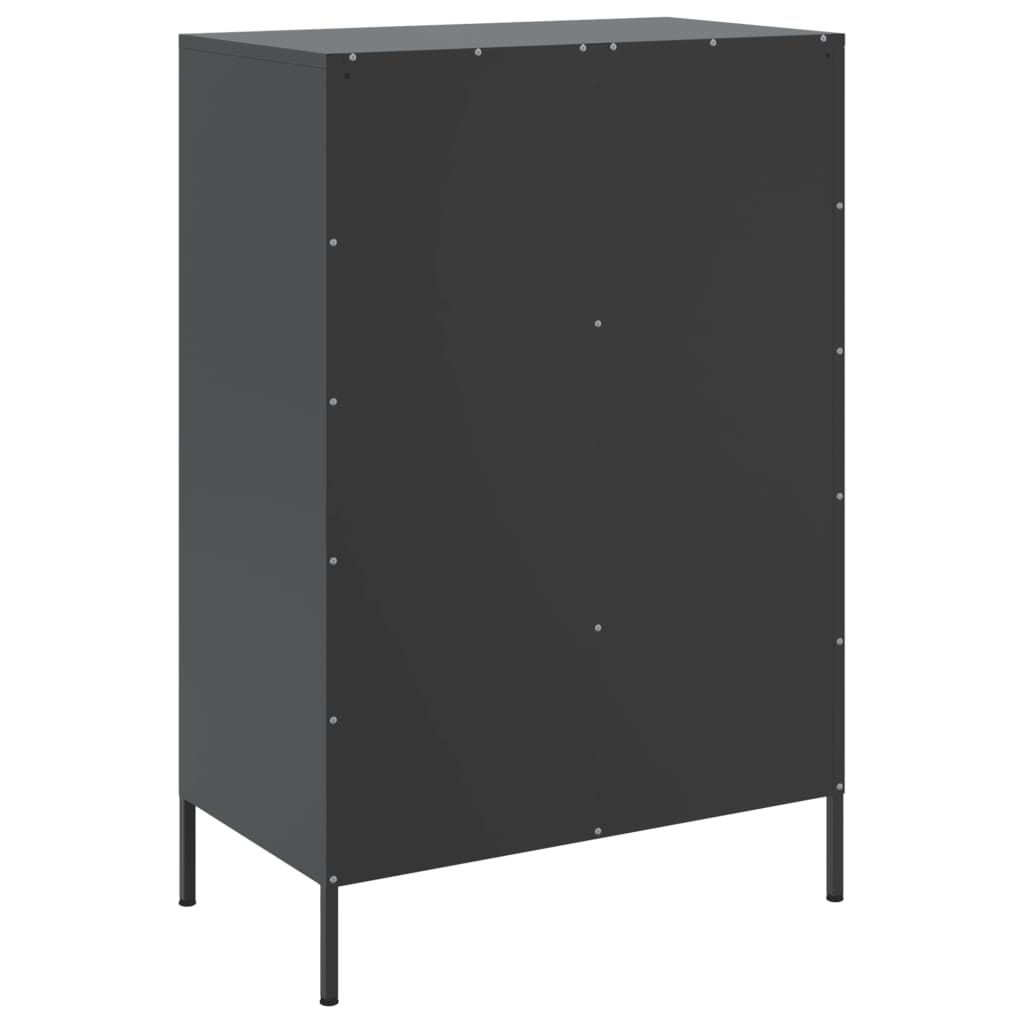 vidaXL Szafka, czarna, 68x39x101,5 cm, stal