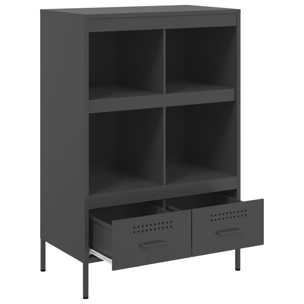 vidaXL Szafka, czarna, 68x39x101,5 cm, stal