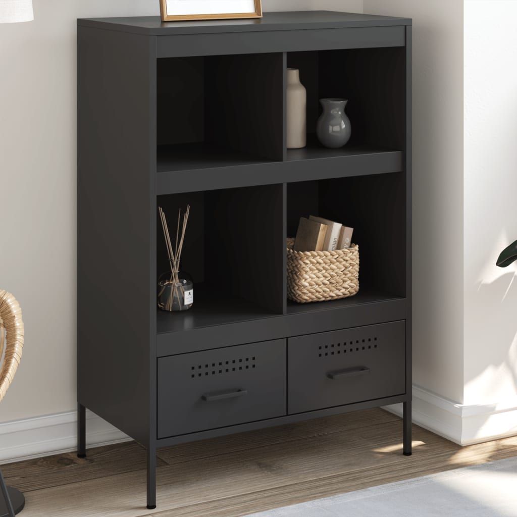 vidaXL Szafka, czarna, 68x39x101,5 cm, stal