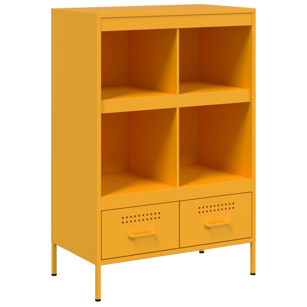 vidaXL Szafka, musztardowa, 68x39x101,5 cm, stal