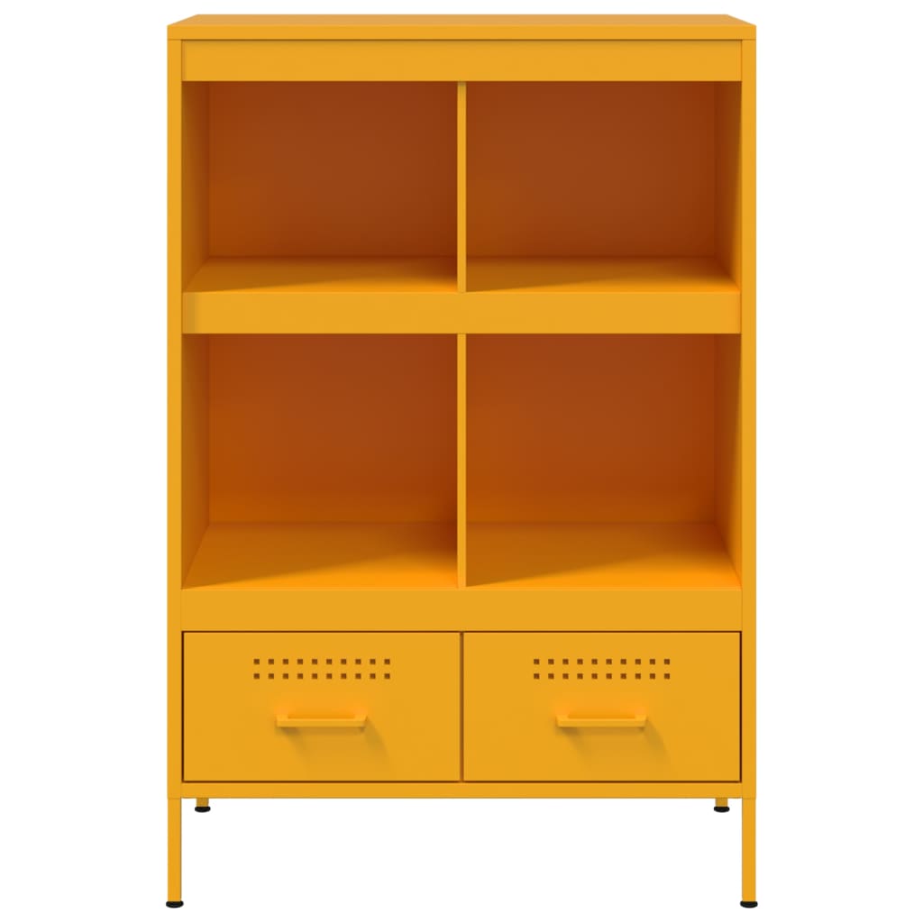 vidaXL Szafka, musztardowa, 68x39x101,5 cm, stal
