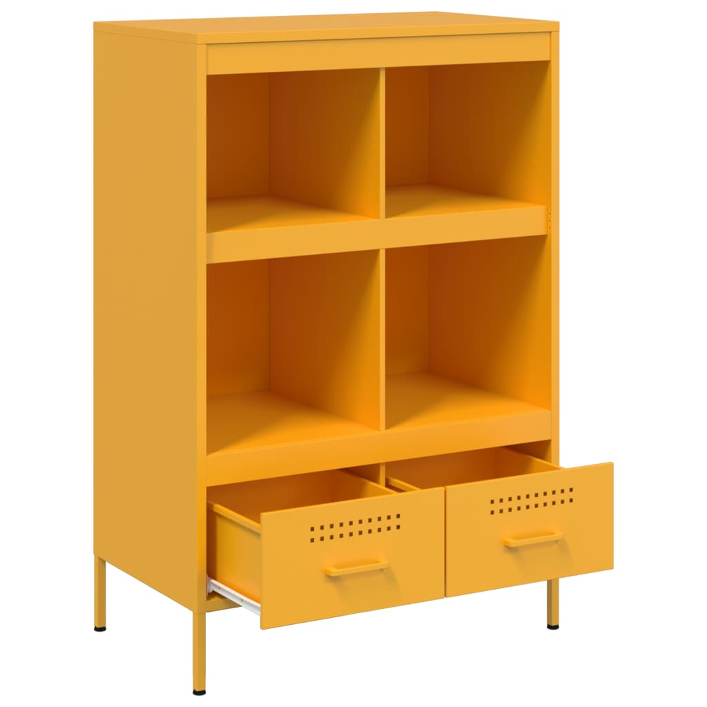 vidaXL Szafka, musztardowa, 68x39x101,5 cm, stal