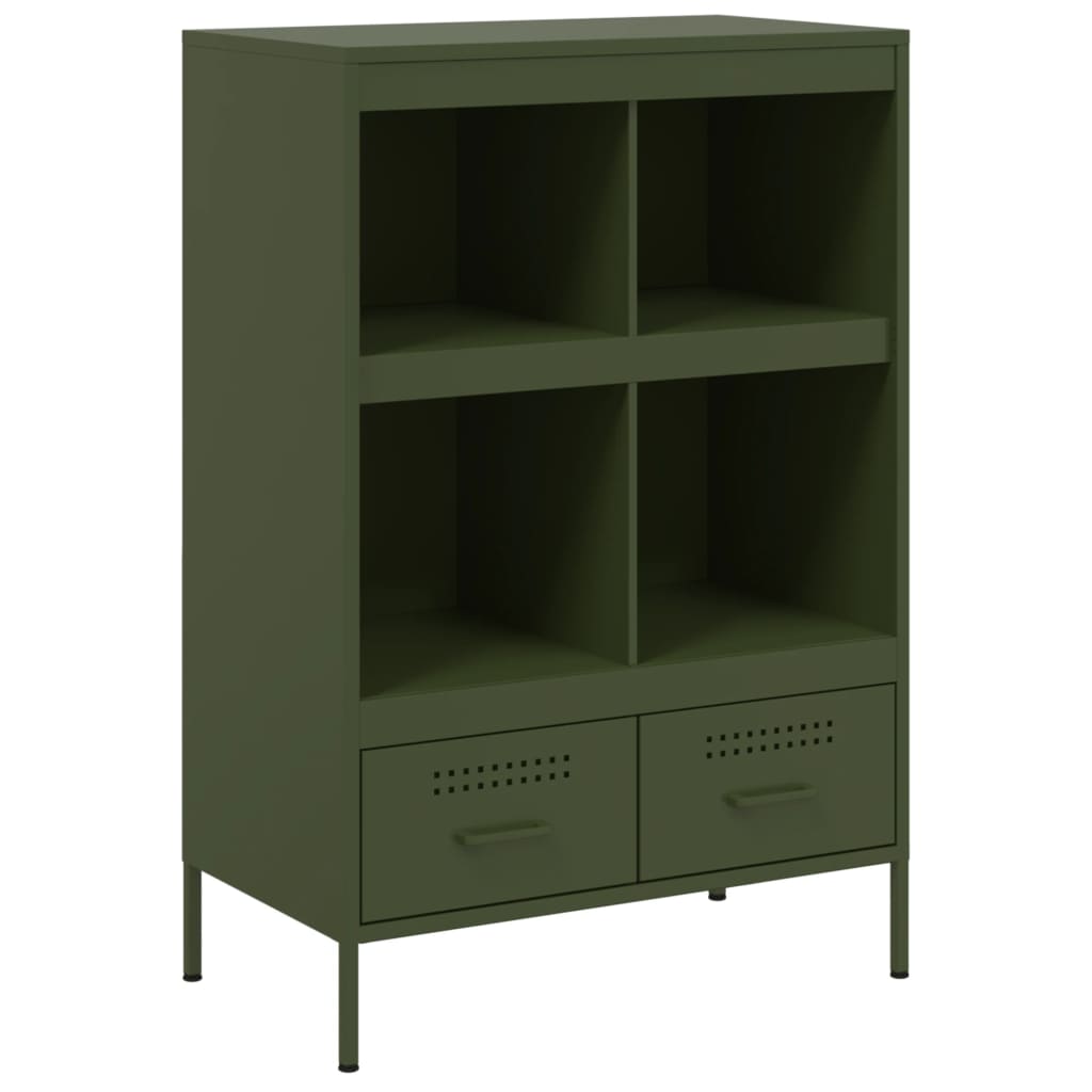 vidaXL Szafka, oliwkowa, 68x39x101,5 cm, stal