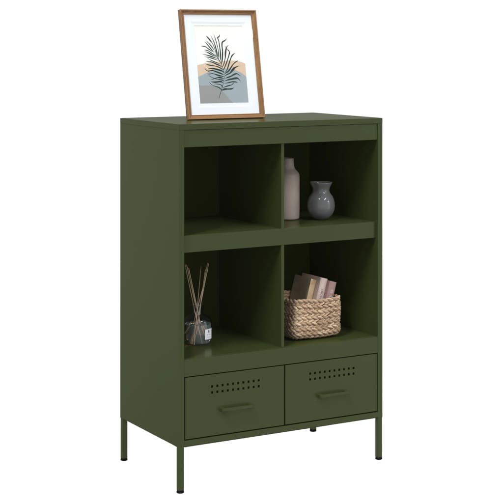 vidaXL Szafka, oliwkowa, 68x39x101,5 cm, stal