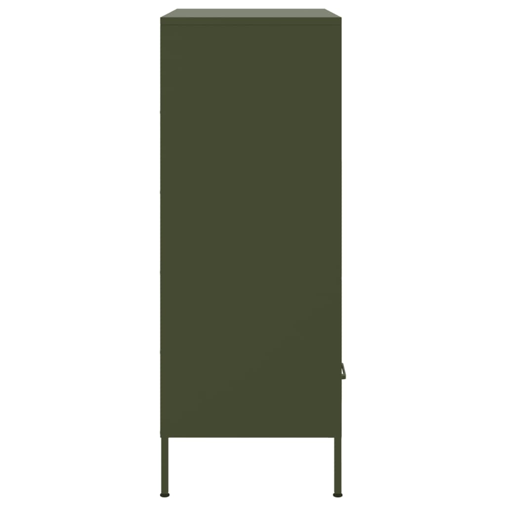 vidaXL Szafka, oliwkowa, 68x39x101,5 cm, stal