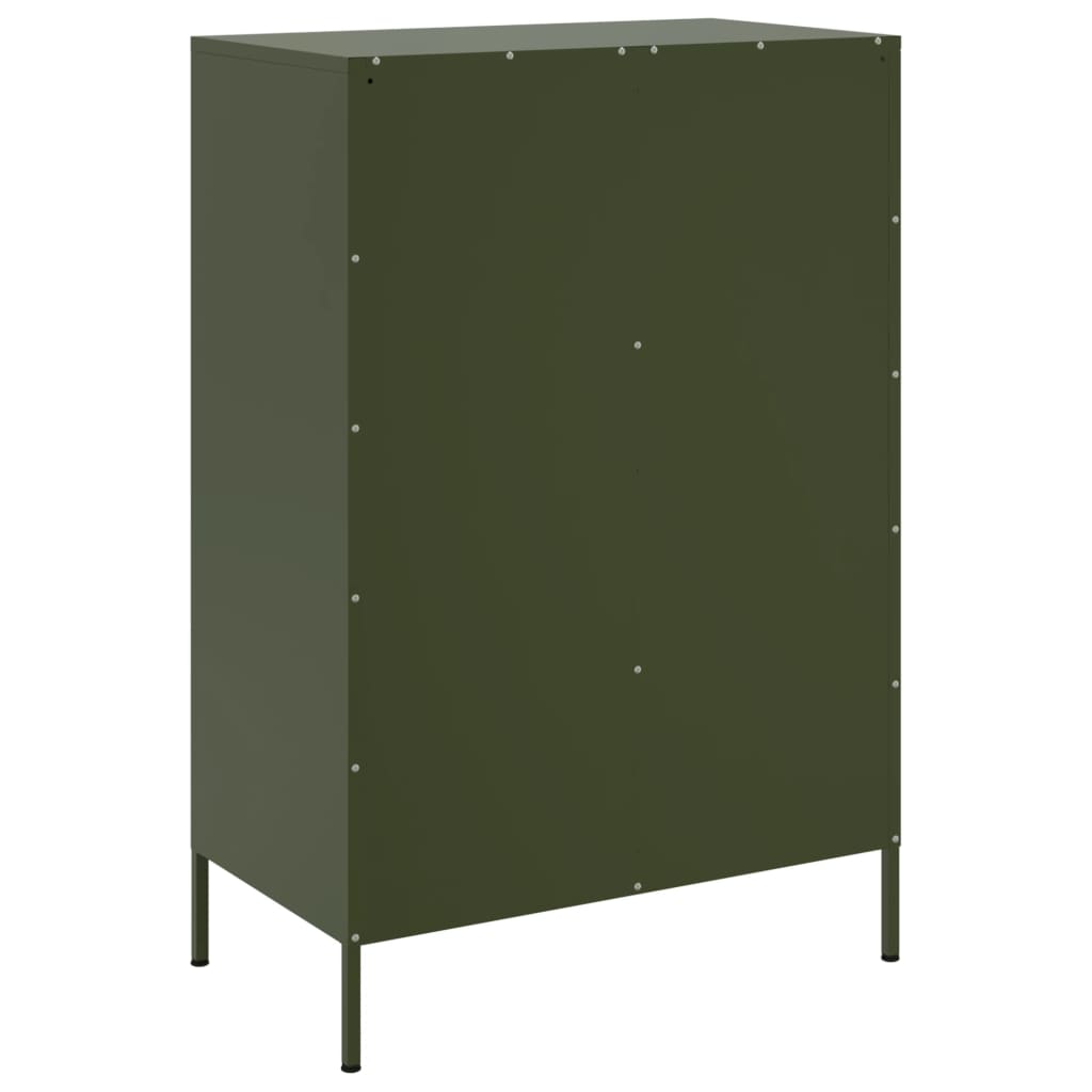 vidaXL Szafka, oliwkowa, 68x39x101,5 cm, stal