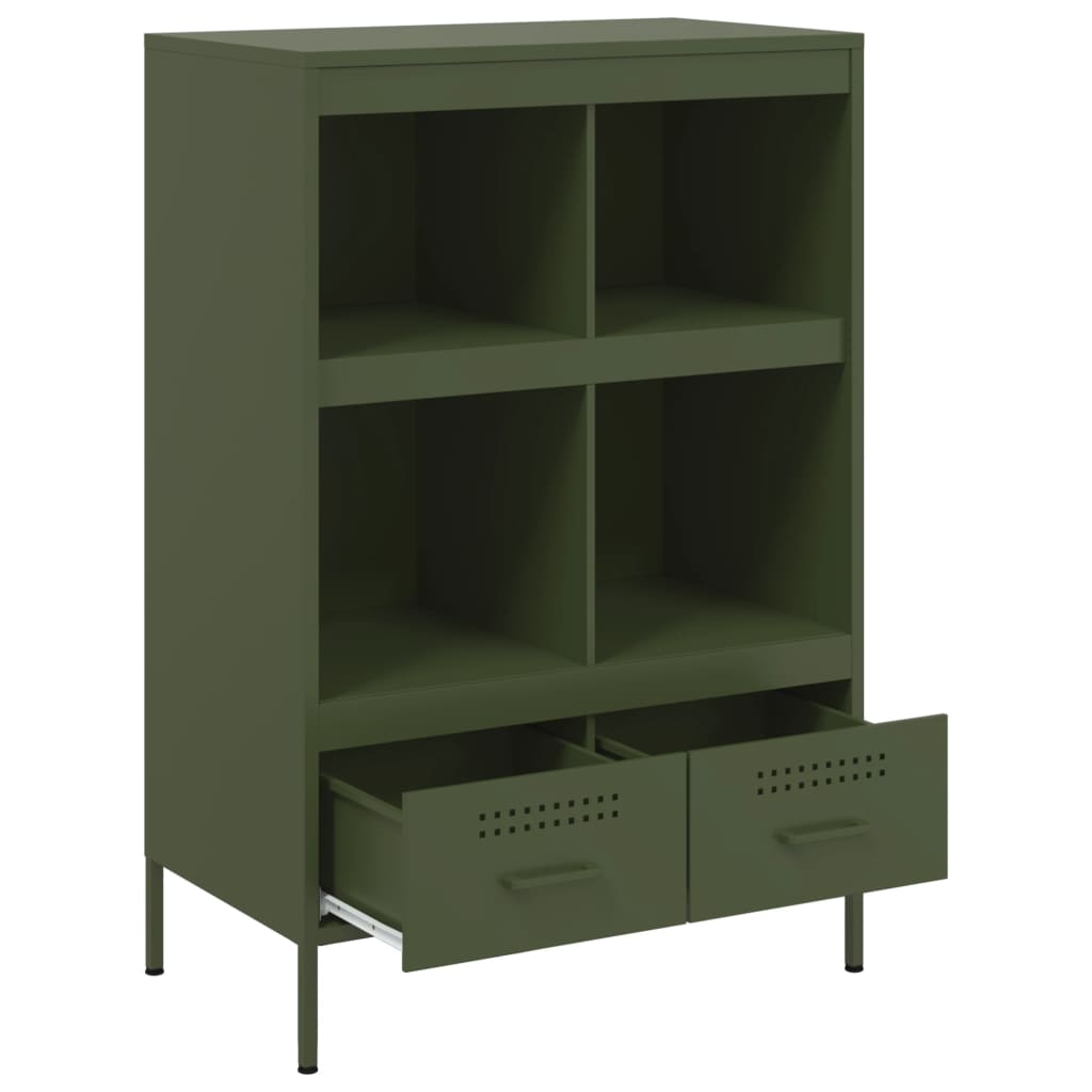 vidaXL Szafka, oliwkowa, 68x39x101,5 cm, stal
