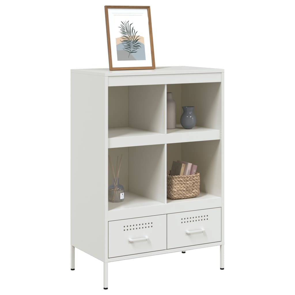 vidaXL Szafka, biała, 68x39x101,5 cm, stal