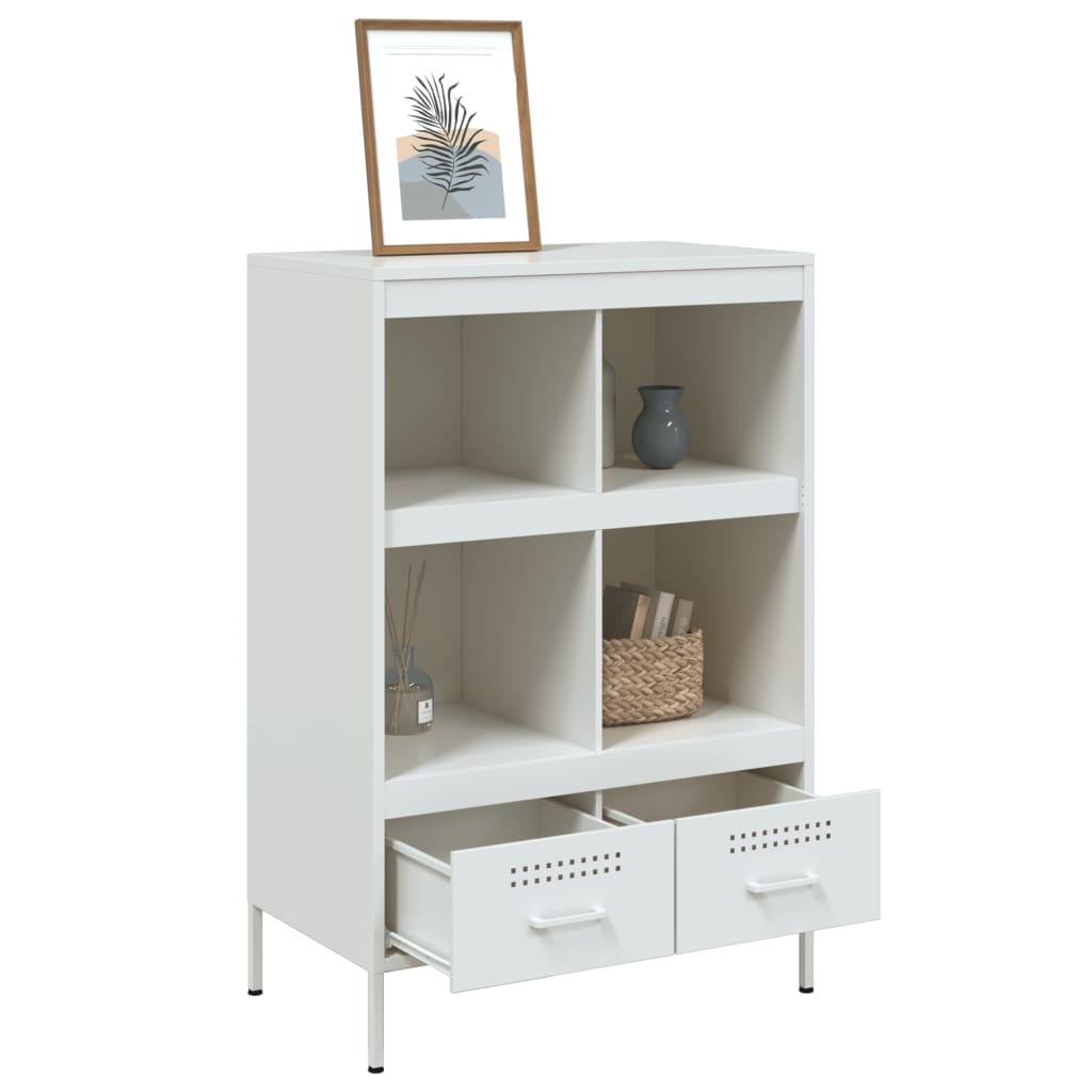 vidaXL Szafka, biała, 68x39x101,5 cm, stal