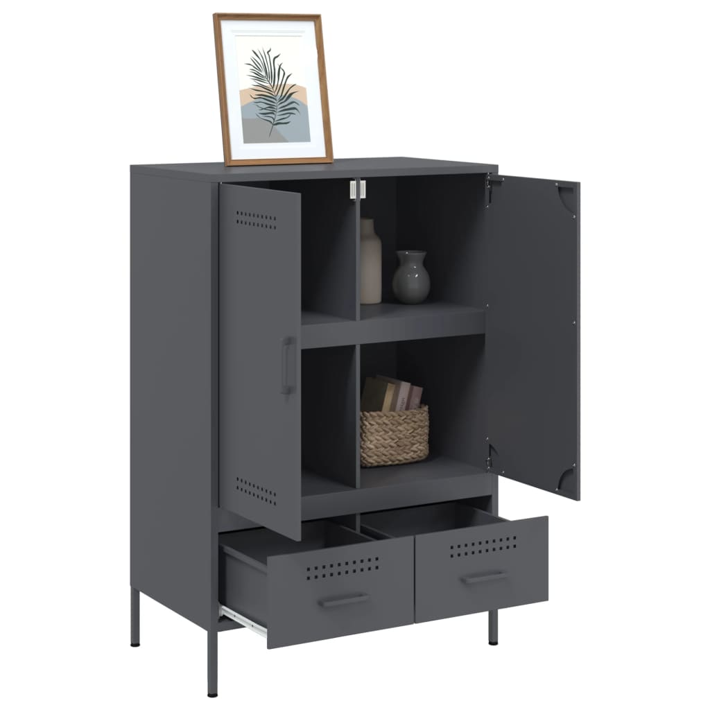 vidaXL Szafka, antracytowa, 68x39x101,5 cm, stal