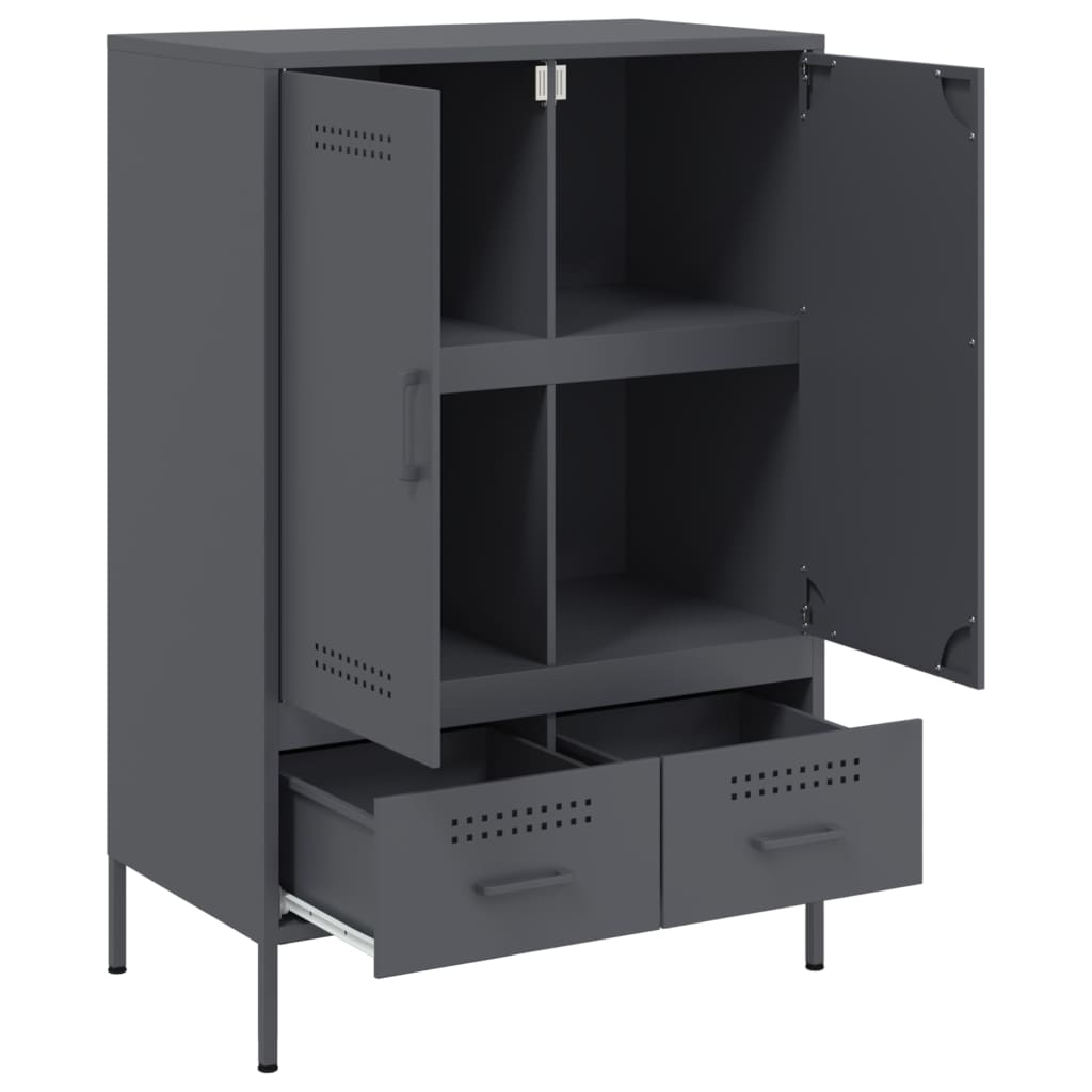 vidaXL Szafka, antracytowa, 68x39x101,5 cm, stal