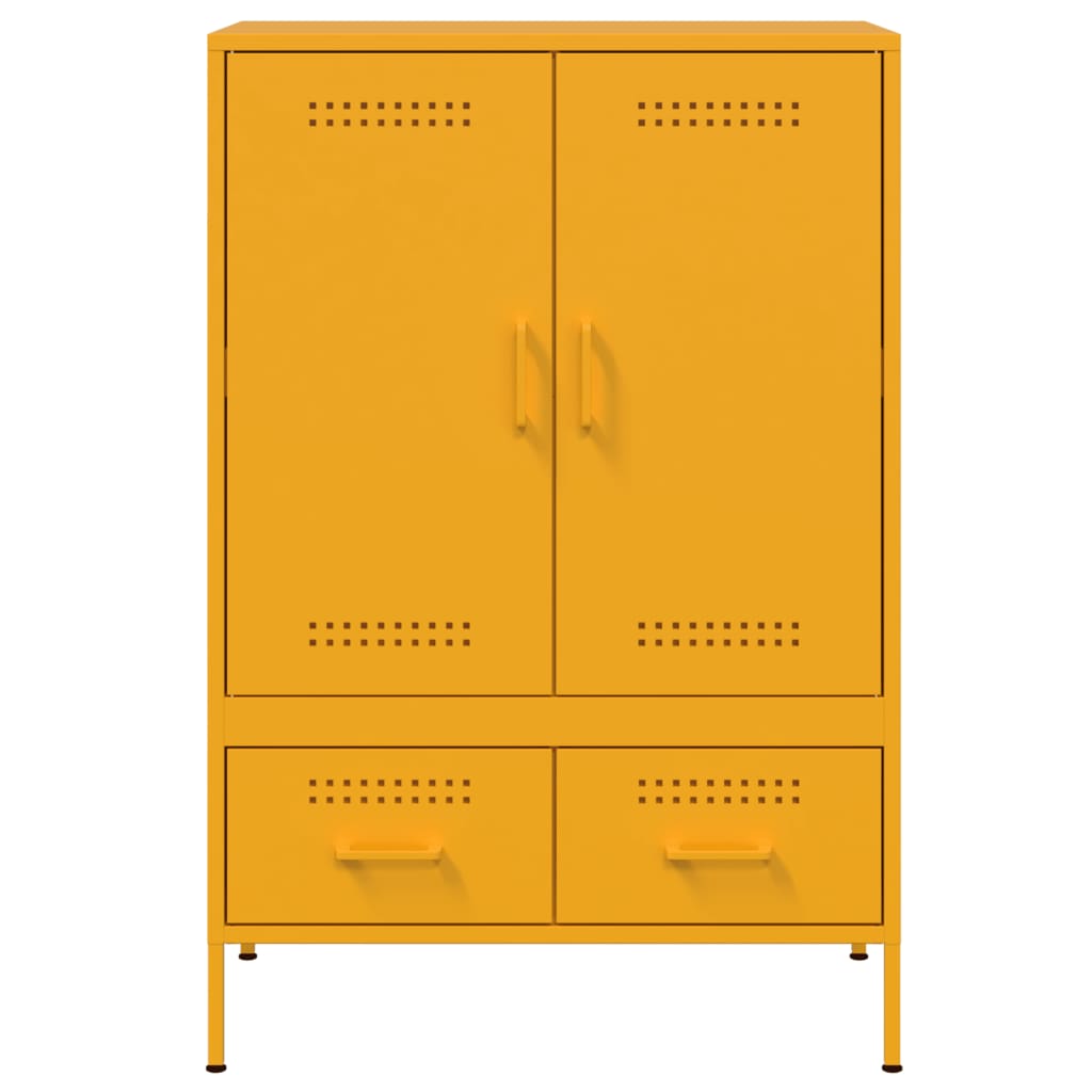 vidaXL Szafka, musztardowa, 68x39x101,5 cm, stal