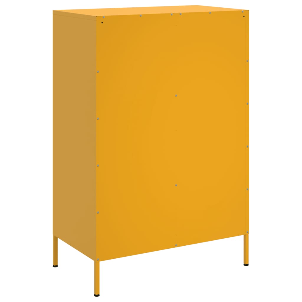vidaXL Szafka, musztardowa, 68x39x101,5 cm, stal