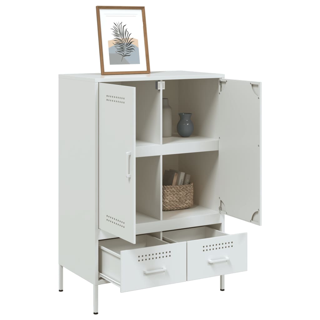 vidaXL Szafka, biała, 68x39x101,5 cm, stal