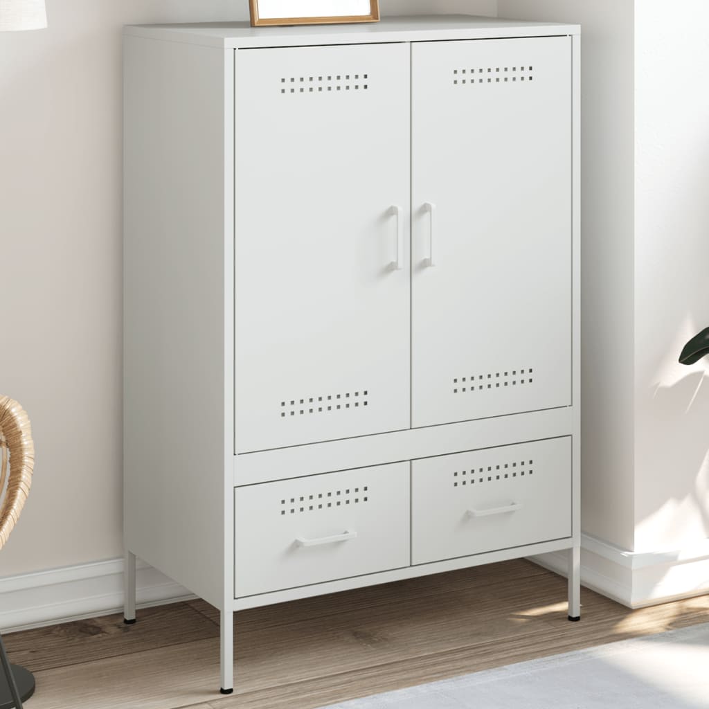 vidaXL Szafka, biała, 68x39x101,5 cm, stal