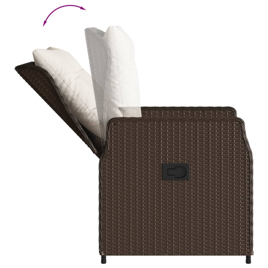 vidaXL 5-cz. zestaw mebli ogrodowych z poduszkami, brązowy, polirattan