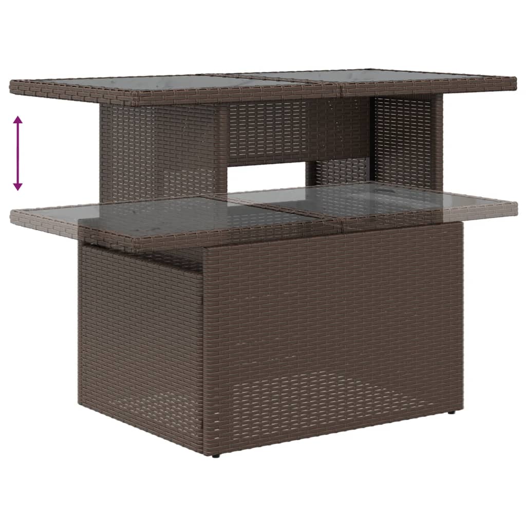 vidaXL 11-cz. zestaw wypoczynkowy do ogrodu z poduszkami, brązowy polirattan