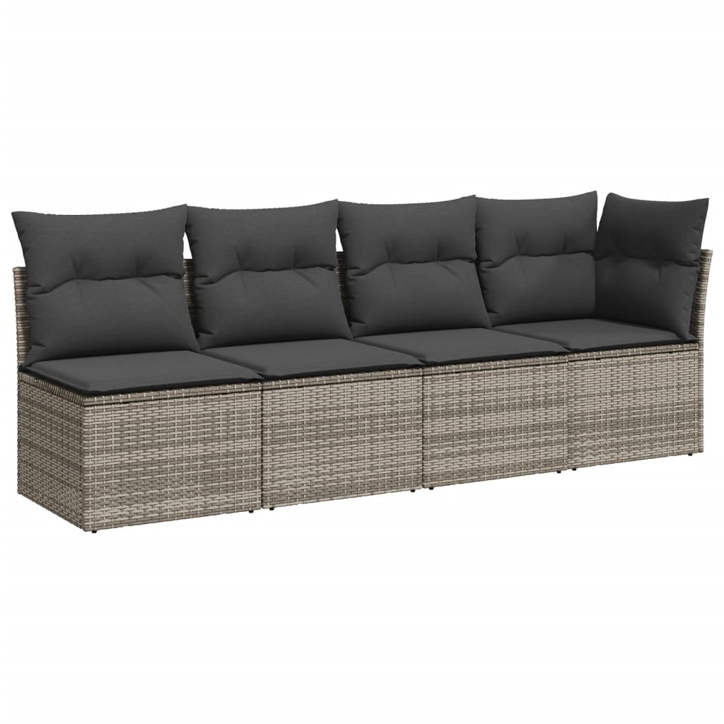 vidaXL 8-cz. zestaw mebli ogrodowych z poduszkami, szary, polirattan