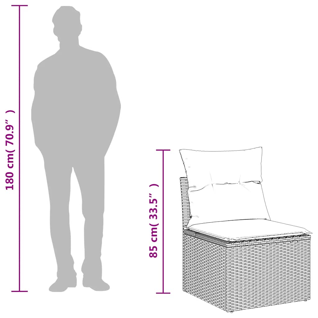 vidaXL 10-cz. zestaw wypoczynkowy do ogrodu, z poduszkami, czarny