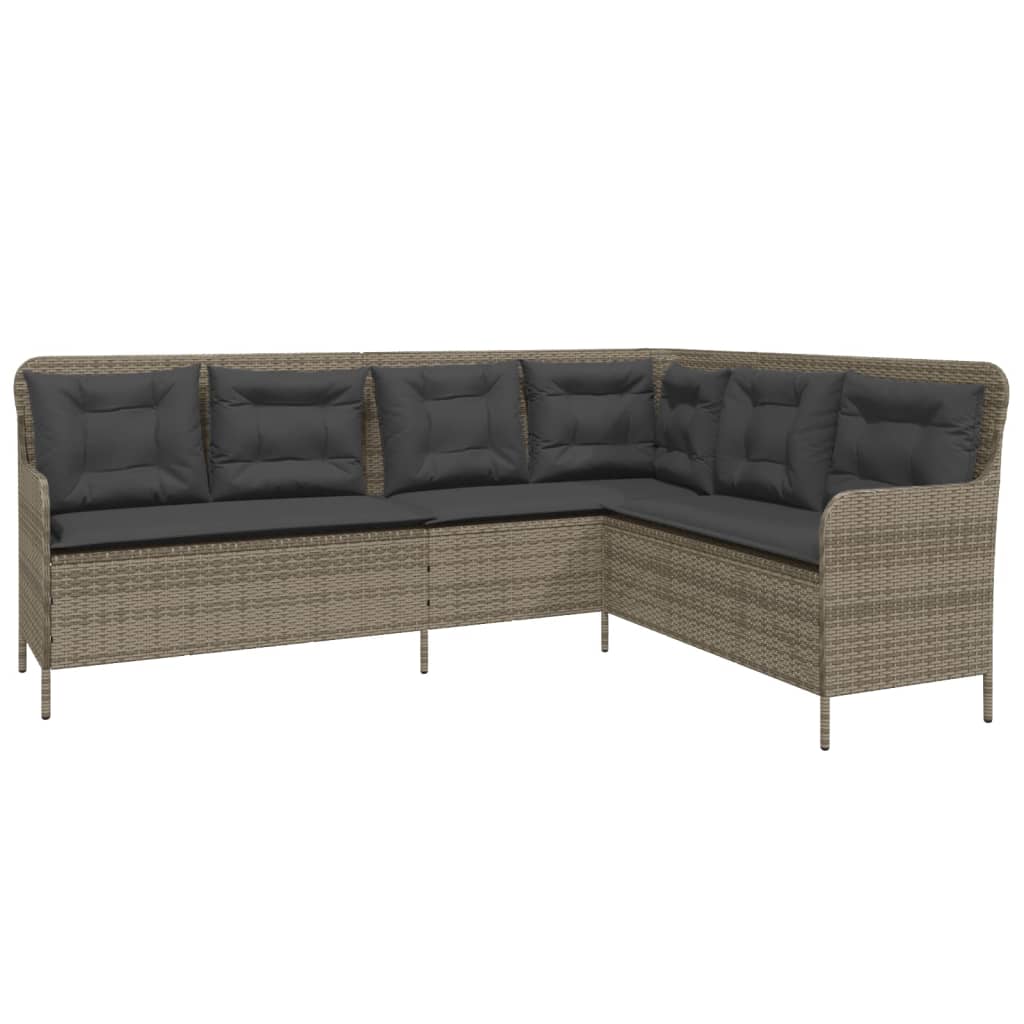 vidaXL 2-częściowa sofa ogrodowa z poduszkami, szara, polirattan