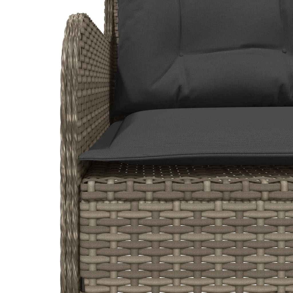vidaXL 2-częściowa sofa ogrodowa z poduszkami, szara, polirattan