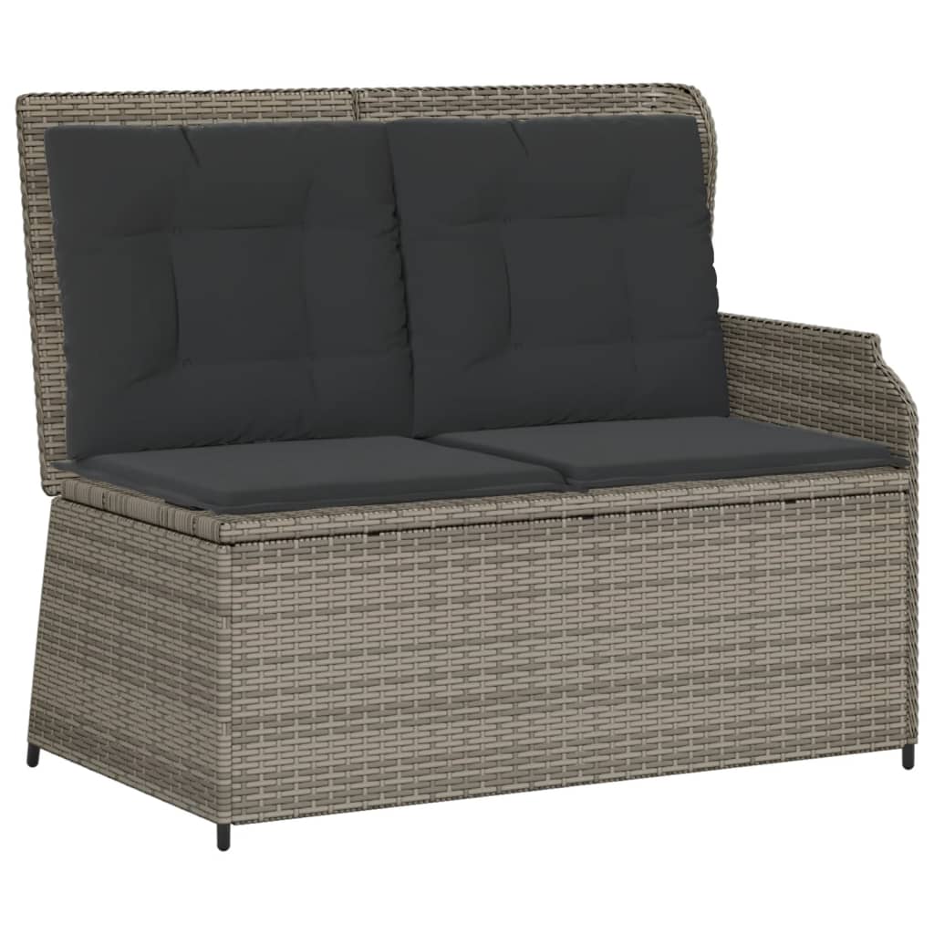 vidaXL 3-częściowa sofa do ogrodu, z poduszkami, szara, polirattanowa
