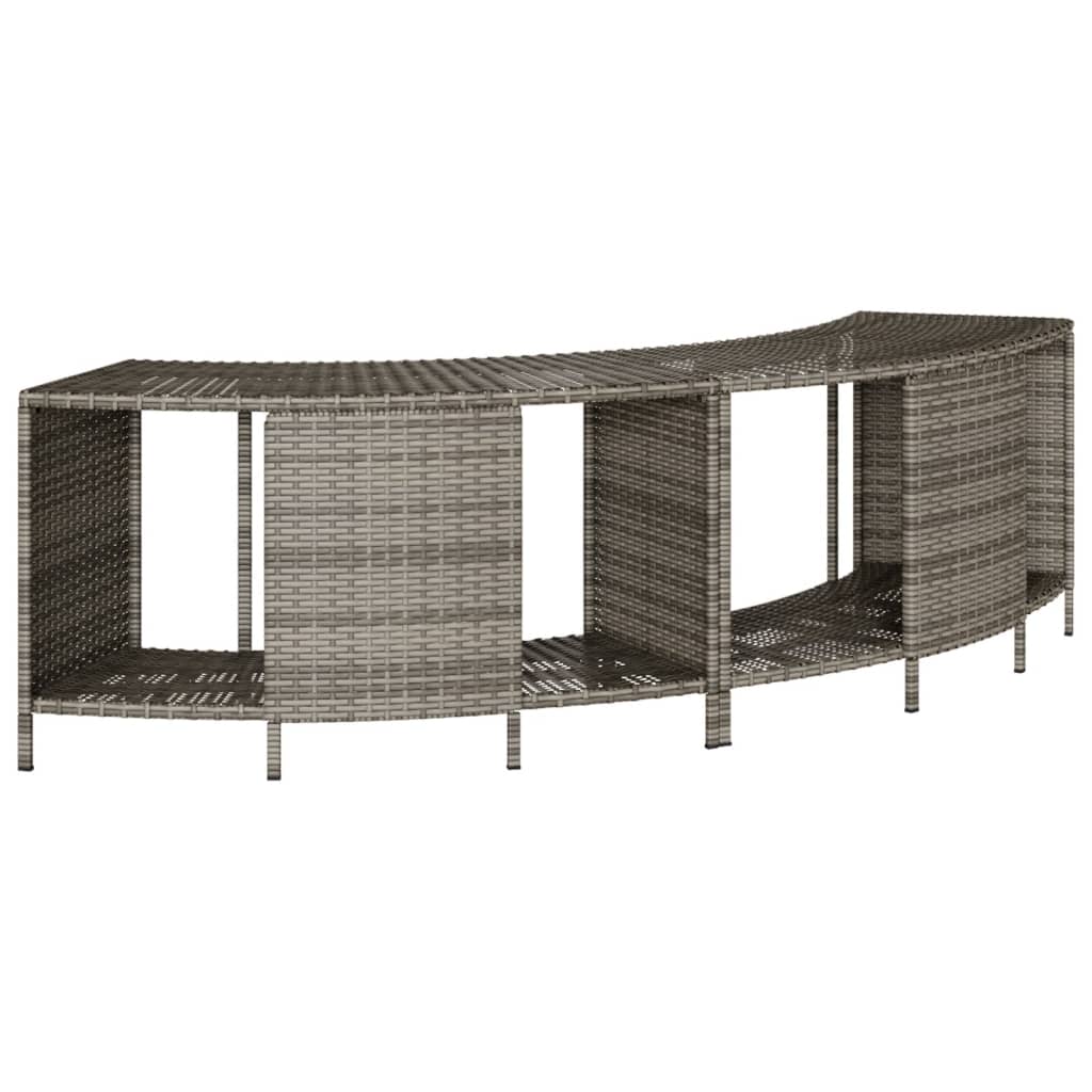 vidaXL Obudowa do basenu/spa, szary polirattan i lite drewno akacjowe