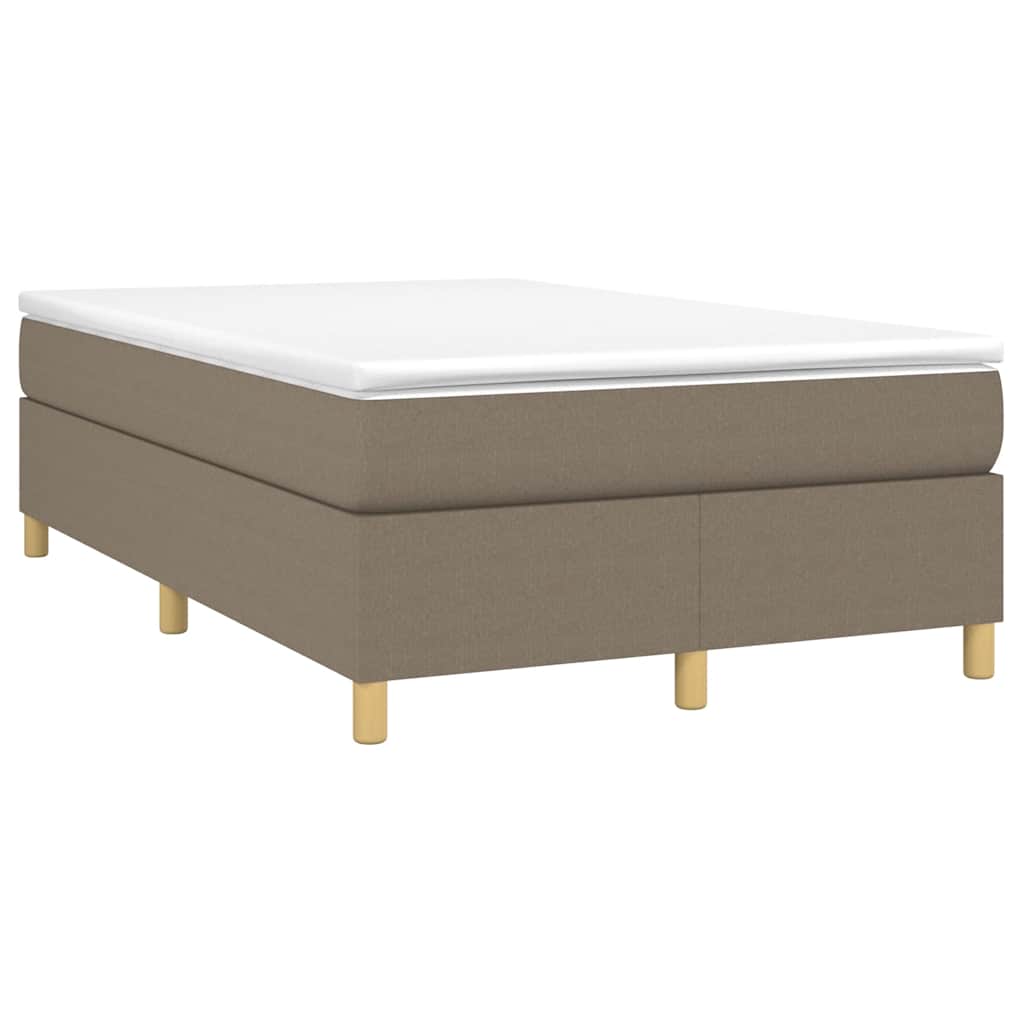 vidaXL Łóżko kontynentalne z materacem, taupe, 120x190 cm, tkanina
