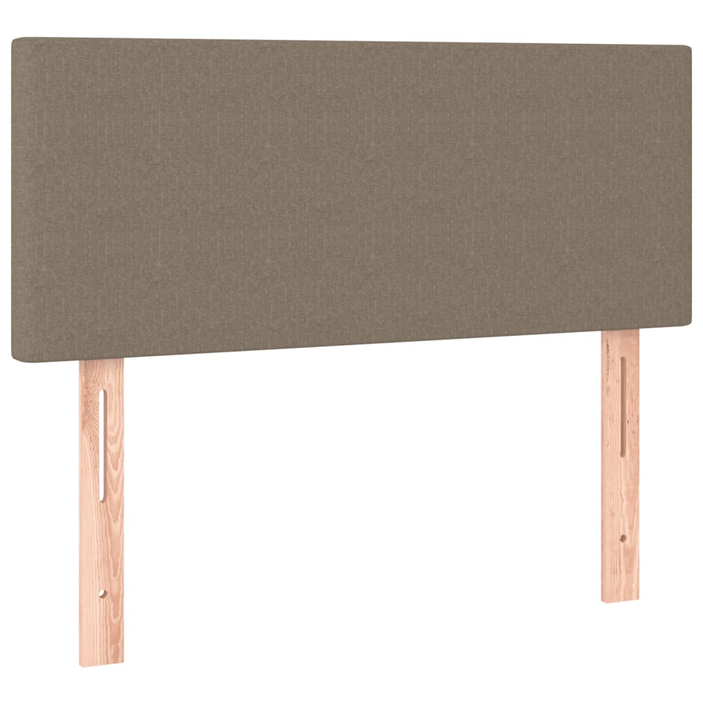 vidaXL Łóżko kontynentalne z materacem, taupe, 120x190 cm, tkanina