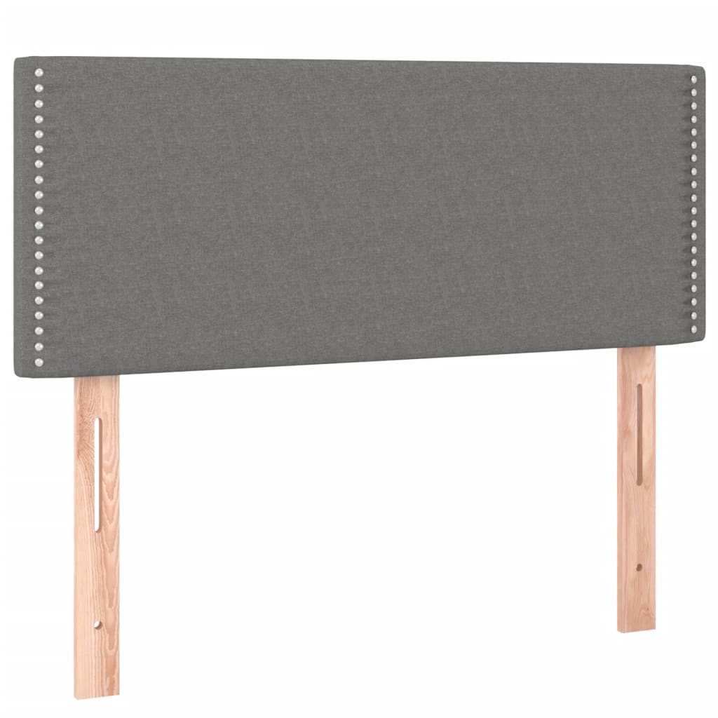 vidaXL Łóżko kontynentalne z materacem, ciemnoszare, 120x190cm tkanina