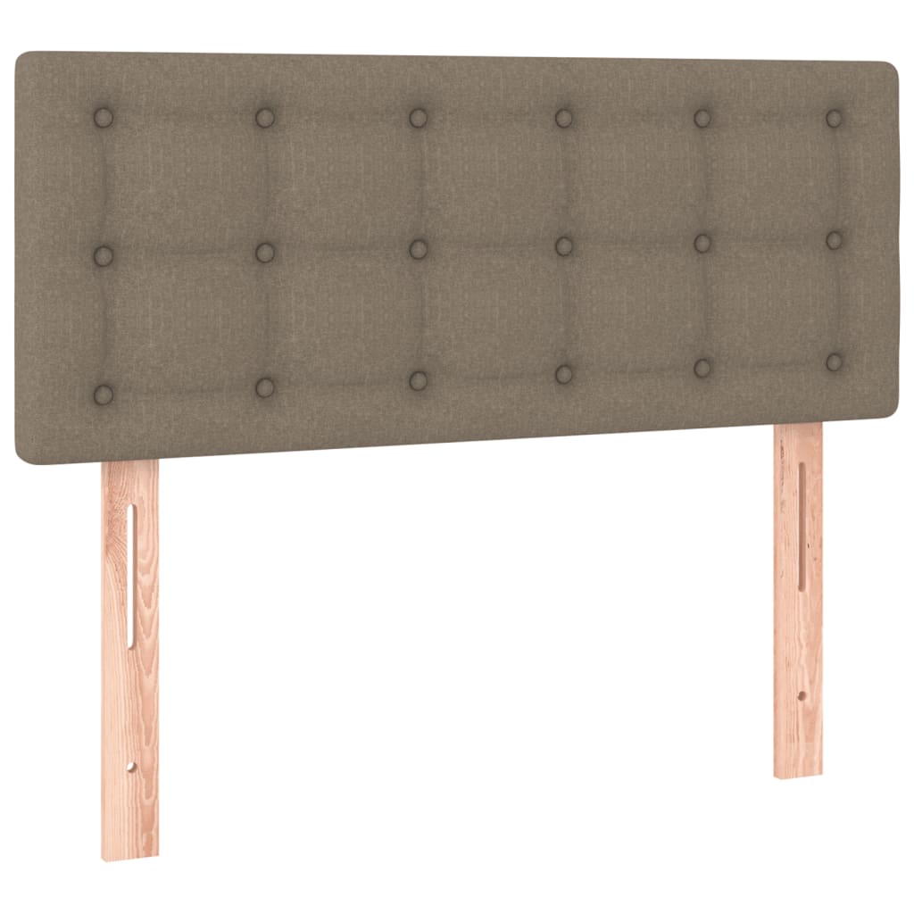 vidaXL Łóżko kontynentalne z materacem, taupe, 120x190 cm, tkanina