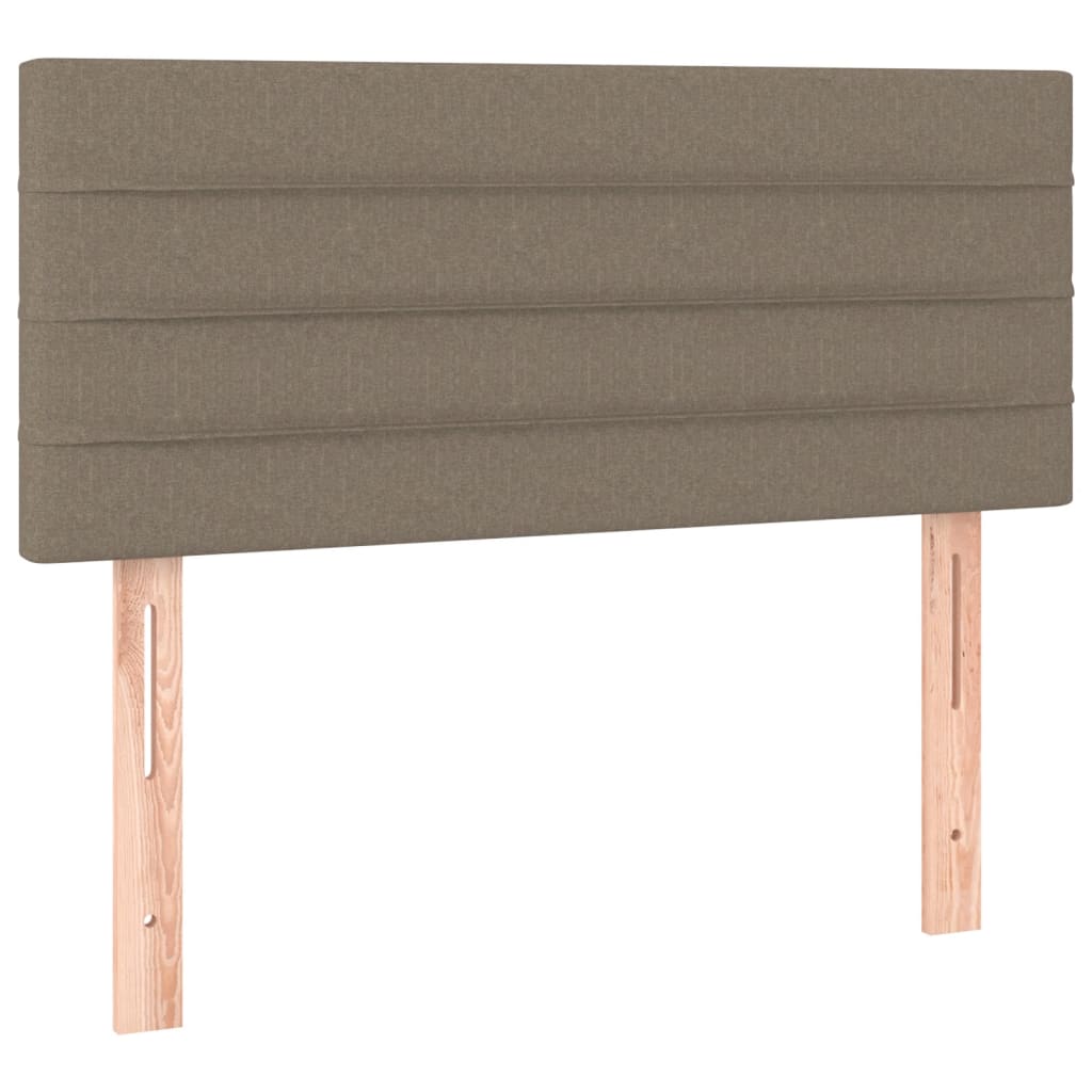 vidaXL Łóżko kontynentalne z materacem, taupe, 120x190 cm, tkanina