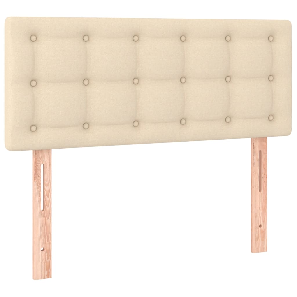 vidaXL Łóżko kontynentalne z materacem, kremowe, 120x190 cm, tkanina