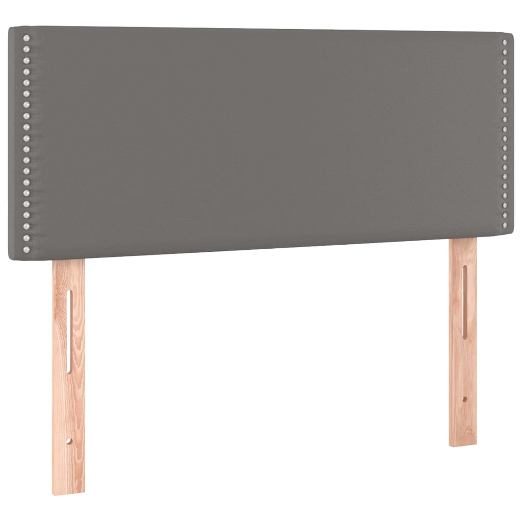 vidaXL Łóżko kontynentalne z materacem, szare, 120x190 cm, ekoskóra