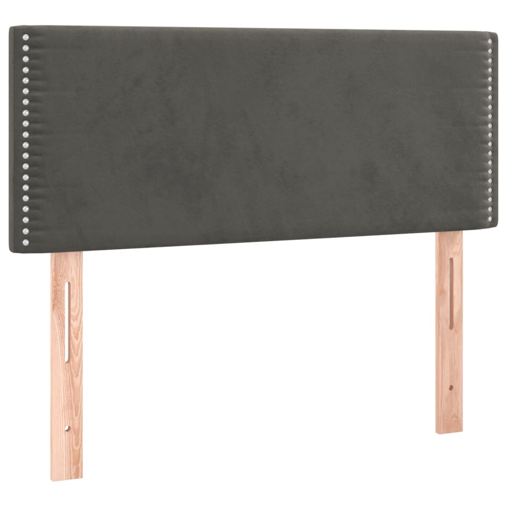 vidaXL Łóżko kontynentalne z materacem, ciemnoszare, 120x190cm aksamit