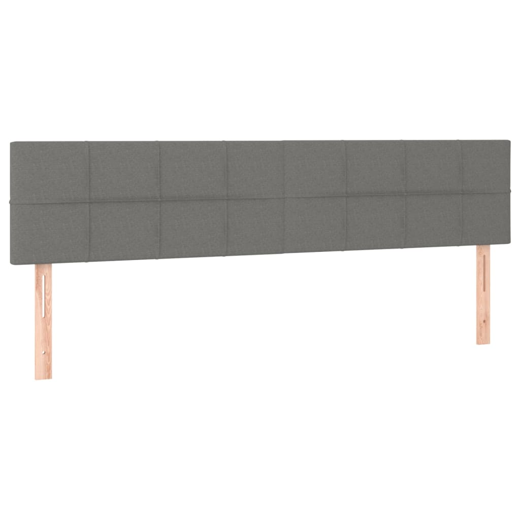 vidaXL Łóżko kontynentalne z materacem, ciemnoszare, 120x190cm tkanina