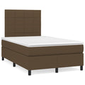 vidaXL Łóżko kontynentalne z materacem, ciemnobrązowe, 120x190 cm