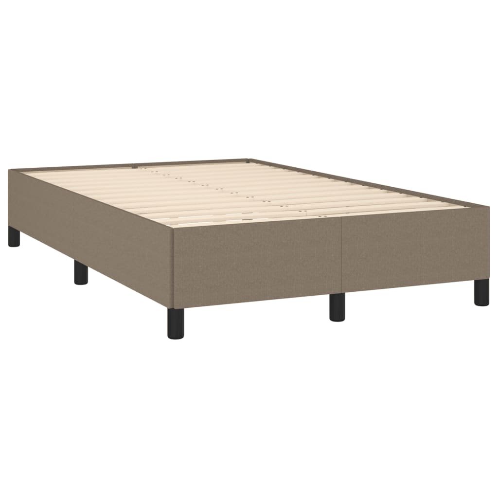 vidaXL Łóżko kontynentalne z materacem, taupe, 120x190 cm, tkanina