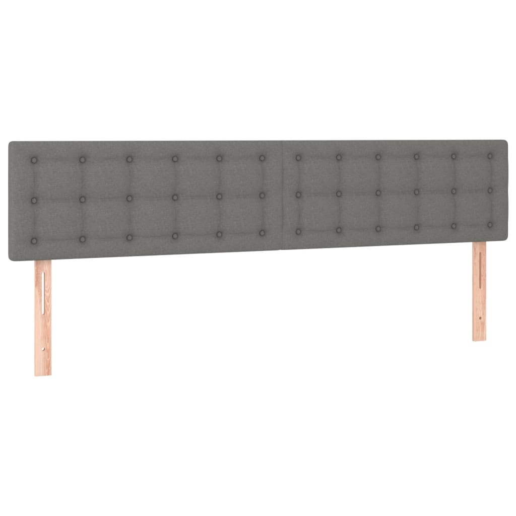 vidaXL Łóżko kontynentalne z materacem, ciemnoszare, 120x190cm tkanina