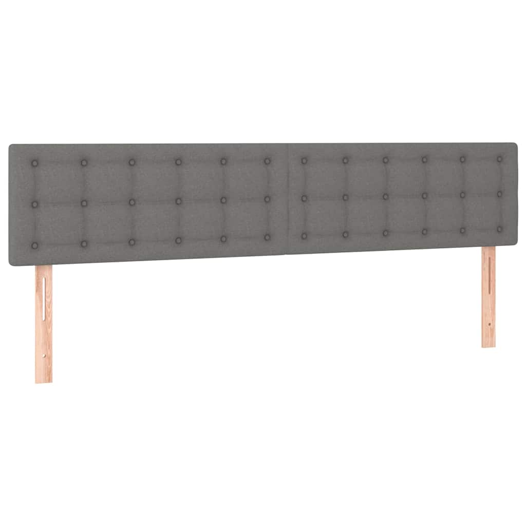vidaXL Łóżko kontynentalne z materacem, ciemnoszare, 120x190cm tkanina