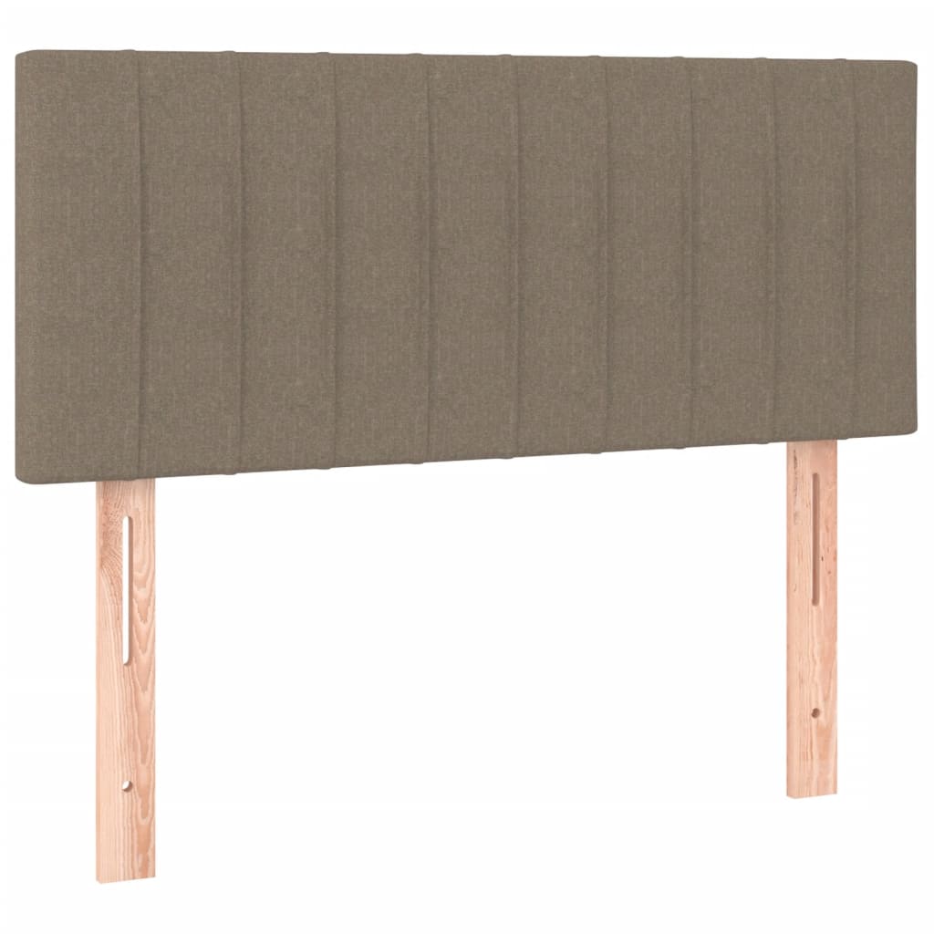 vidaXL Łóżko kontynentalne z materacem, taupe, 120x190 cm, tkanina
