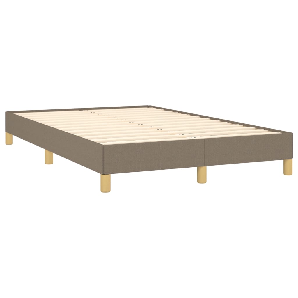 vidaXL Łóżko kontynentalne z materacem, taupe, 120x190 cm, tkanina