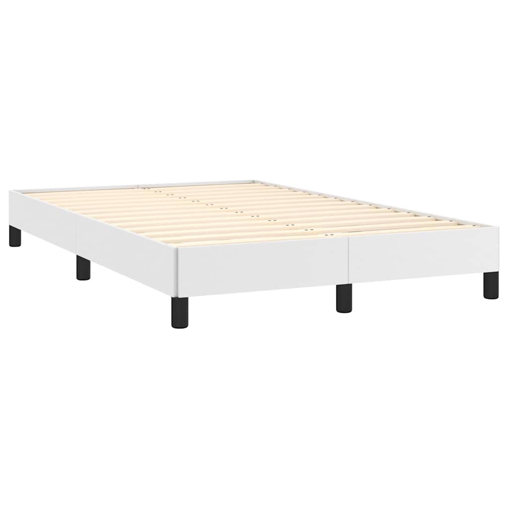 vidaXL Łóżko kontynentalne z materacem i LED, białe, 120x190 cm