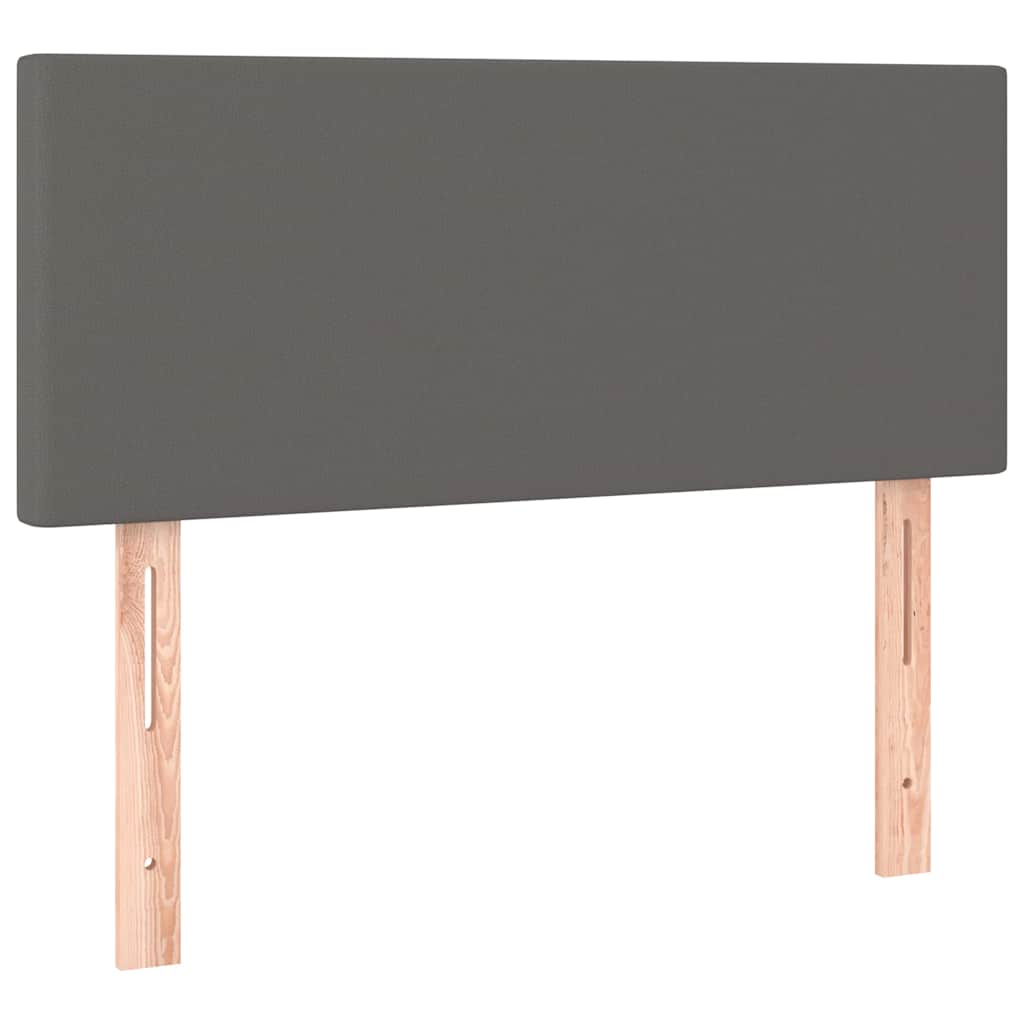 vidaXL Łóżko kontynentalne z materacem i LED, szare, 120x190 cm